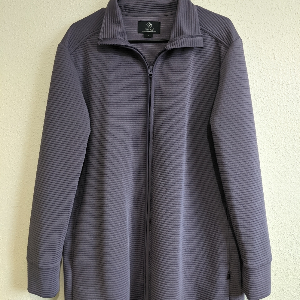 MPG Long Ribbed Zip Up Jacket